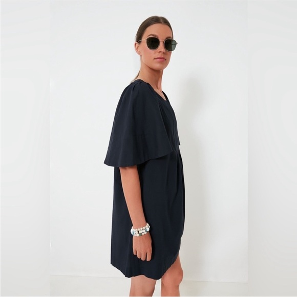 Pomander Place Tuckernuck Finley Flutter Sleeve Dress in Navy Blue Medium - Picture 2 of 5